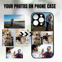 1 customized iPhone black border phone case with precision holes (customized with 4 photos)