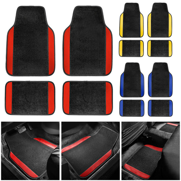 Car Floor Mats Liners Carpet Universal Front Rear Anti-slip rubber nail bottom 4PCS Per Set