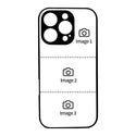 1 customized iPhone black border phone case with precision holes (customized with 3 photos)