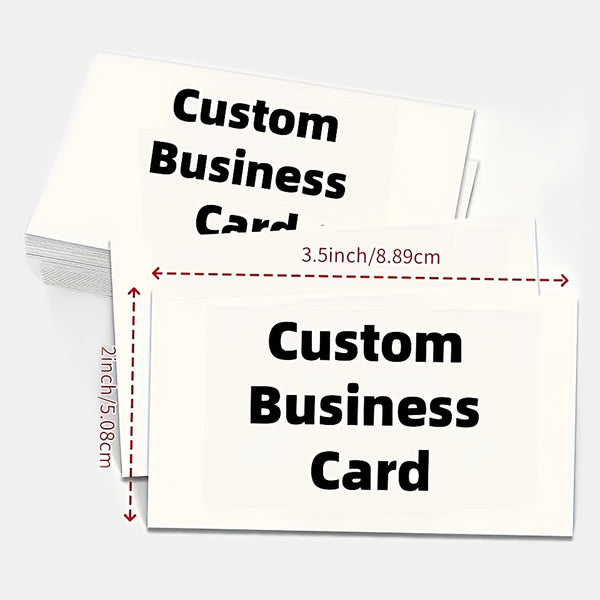Customize personalized paper business cards 2 * 3.5 inches -200/500 sheets, double-sided matte, customize your logo and text, including thank you and invitation cards