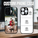 1 customized iPhone black border phone case with precision holes (customized with 3 photos)