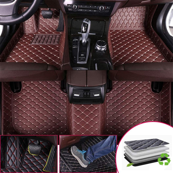 Customized luxury PU leather single-layer car floor mats available in a variety of colors