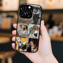 1 customized iPhone black border phone case with precision holes (customized with 5 photos)