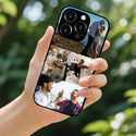 1 customized iPhone black border phone case with precision holes (customized with 4 photos)