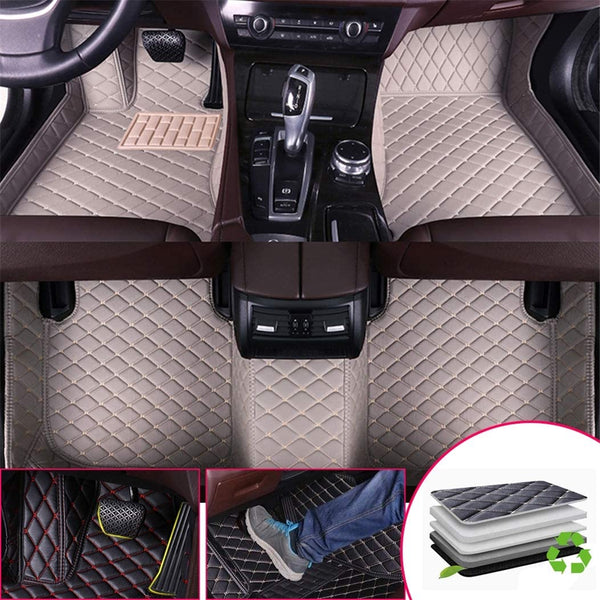 Customized luxury PU leather single-layer car floor mats available in a variety of colors