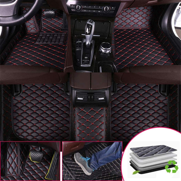 Customized luxury PU leather single-layer car floor mats available in a variety of colors