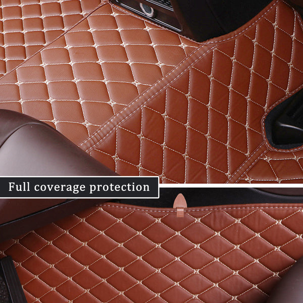 Customized luxury PU leather single-layer car floor mats available in a variety of colors