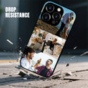 1 customized iPhone black border phone case with precision holes (customized with 4 photos)
