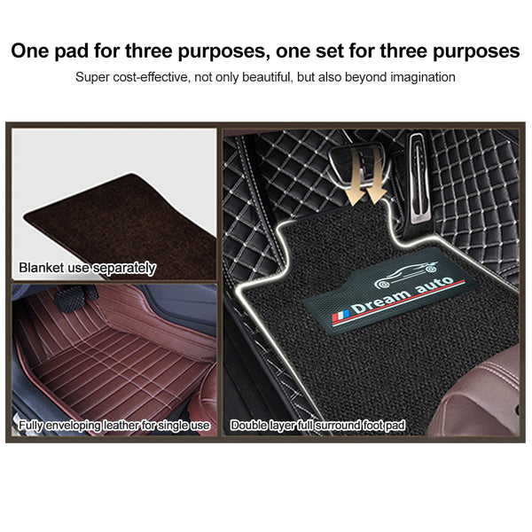 Custom Car Floor Mats Made Available PVC Automotive Carpet PU Leather All Weather Protection Non-Slip Floor Mats Waterproof