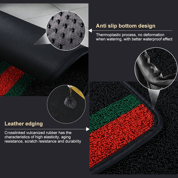 Car Floor Mat PVC All Weather Double Layer Floor Liners Front Rear Car Leather Mat,Full Cover Waterproof Floor Mats Car Mat Carpet