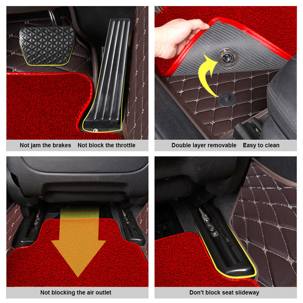 All-weather Leather Car Mats PVC High-performance Waterproof and Dustproof Car Floor Mats Automotive interior Accessories