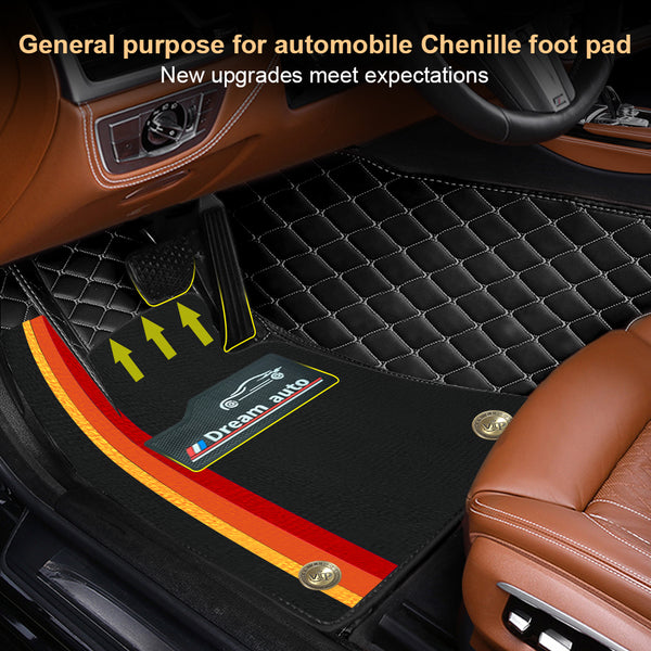 Car Floor Mat PVC All Weather Double Layer Floor Liners Front Rear Car Leather Mat,Full Cover Waterproof Floor Mats Car Mat Carpet