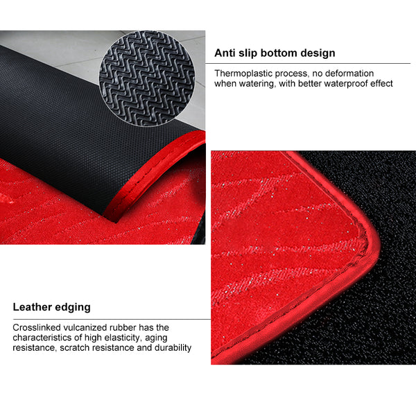 PU Leather Car Floor Ma PVC All Weather Floor Liners Front Rear Car Leather Mat,Full Cover Waterproof Floor Mats Car Mat Carpet Liners