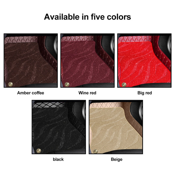 PU Leather Car Floor Ma PVC All Weather Floor Liners Front Rear Car Leather Mat,Full Cover Waterproof Floor Mats Car Mat Carpet Liners