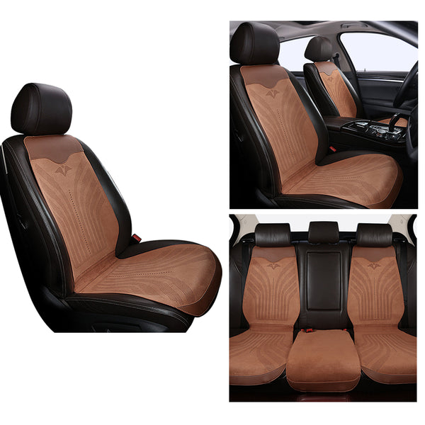 2/5 Seat Ultra-Thin Car Leather Suede Breathable Seat Cushion Saddle Seat Cushion For All Seasons Seat Cover