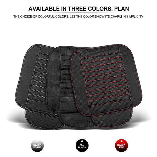 Universal Pu Leather Car Seat Cushion Anti-Slip Car Interior Breathable Seat Cover Cushion For Auto Supplies (Black)