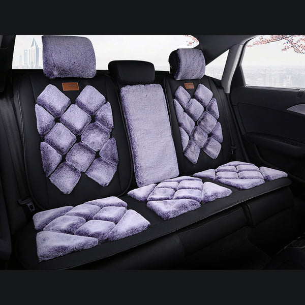 Car Cushion Five Seat Faux Rabbit Plush Car Mats Universal Most cars¡ê?SUVs Car Front And Rear Seat Protectors