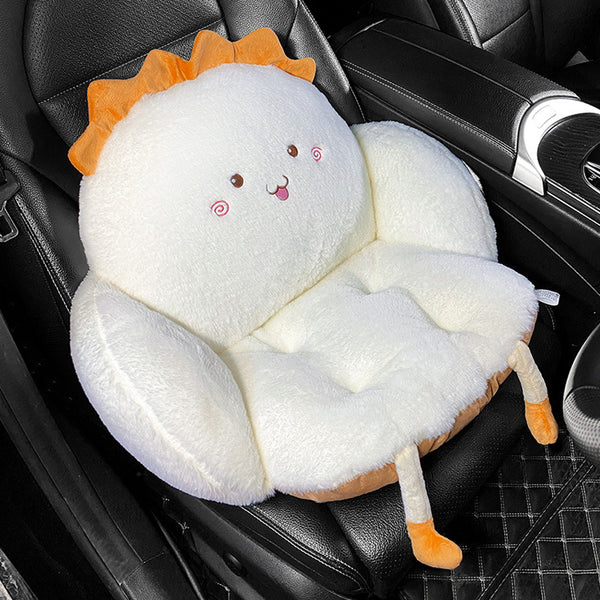 Car Seat Cushion, Office Chair, Plush Pain Relief Pad, Cute Seat Cushion, Soft Filling, Backrest, Warm, Waterproof, One-piece Lumbar Backrest, Integrated Cushion