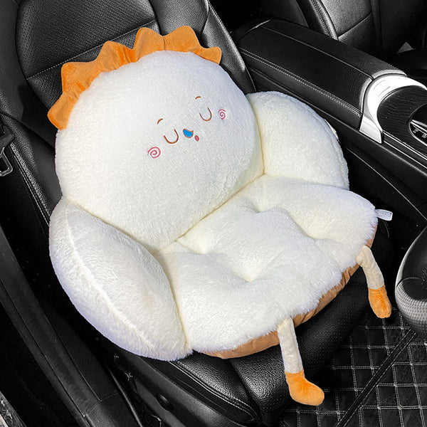 Car Seat Cushion, Office Chair, Plush Pain Relief Pad, Cute Seat Cushion, Soft Filling, Backrest, Warm, Waterproof, One-piece Lumbar Backrest, Integrated Cushion