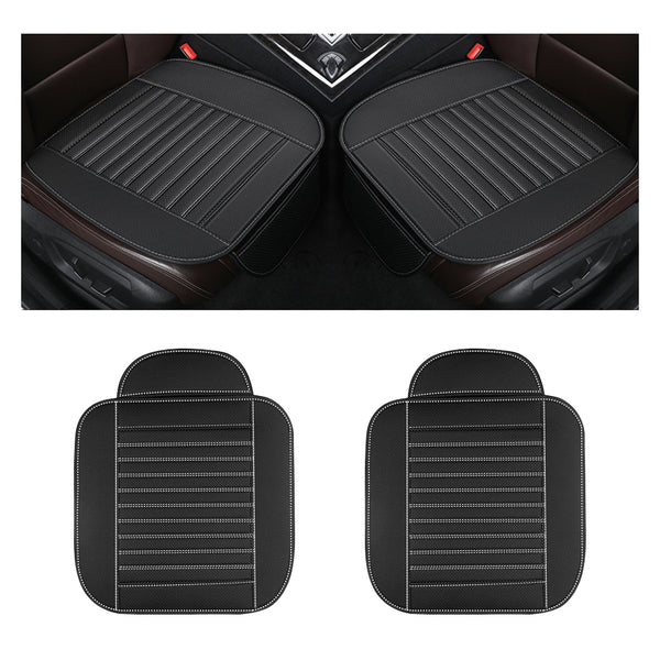 Universal Pu Leather Car Seat Cushion Anti-Slip Car Interior Breathable Seat Cover Cushion For Auto Supplies (Black)