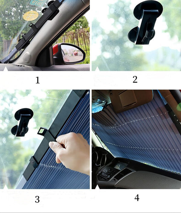 Retractable Car Windshield Sun Visor Car SUV Sunshade Cover UV Protect Sun Shade Block