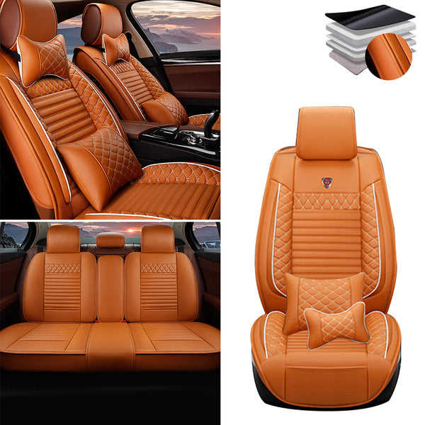 5 Seat  Anti-Dirty And Comfortable Artificial Leather Seat Cushion Seat Cover