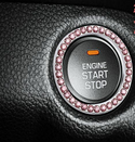 Car Engine One-Key Start Stop Ignition Button Decorative Crystal Ring Rhinestone Auto Interior Bling Ring Decal