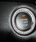 Car Engine One-Key Start Stop Ignition Button Decorative Crystal Ring Rhinestone Auto Interior Bling Ring Decal