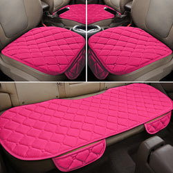 Buy pink-five-seat Plush Car Seat Cushion, Non Binding Anti Slip Rubber Bottom, Advanced Comfort Memory Foam, Driver Seat Backrest Cushion, Winter Seat Heating Pad