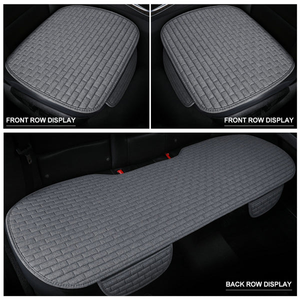 Linen Car Seat Covers Automotive Vehicle Cushion Cover for 5 Passenger Cars & SUV Universal Fit Set for Auto Interior Accessories