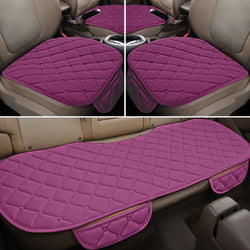 Buy purple-five-seat Plush Car Seat Cushion, Non Binding Anti Slip Rubber Bottom, Advanced Comfort Memory Foam, Driver Seat Backrest Cushion, Winter Seat Heating Pad