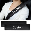 Customized Universal Seat Belt Shoulder Cover 2pcs Leather Seat Belt Breathable Protective Cover Car Accessories