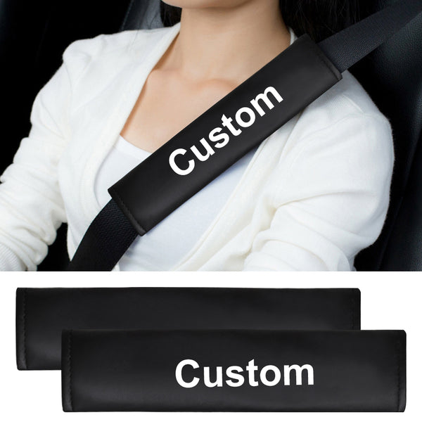 Customized Universal Seat Belt Shoulder Cover 2pcs Leather Seat Belt B