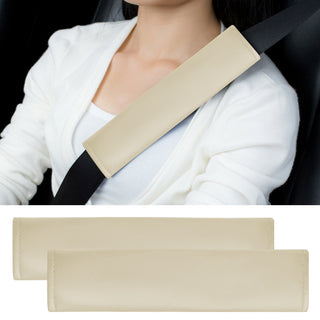 Customized Universal Seat Belt Shoulder Cover 2pcs Leather Seat Belt Breathable Protective Cover Car Accessories