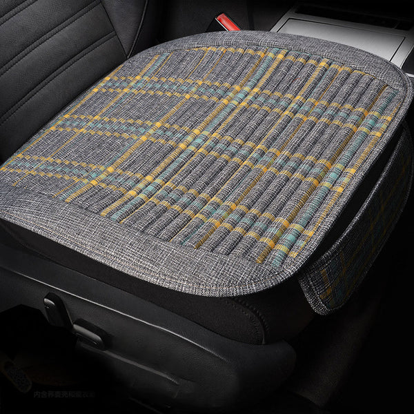 Car Seat Covers Universal Linen Cushion Breathable Pads Car Interior Anti-Slip Car Front Rear Seat Covers Filled Buckwheat Husk