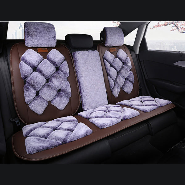 Car Cushion Five Seat Faux Rabbit Plush Car Mats Universal Most cars¡ê?SUVs Car Front And Rear Seat Protectors