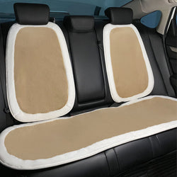 Buy coffee-3-piece-set Car seat cushion in winter Car cushion Front and rear car seat protectors Plush car seat cushion Antiskid cushion