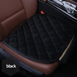 Buy black-1-front-row Plush Car Seat Cushion, Non Binding Anti Slip Rubber Bottom, Advanced Comfort Memory Foam, Driver Seat Backrest Cushion, Winter Seat Heating Pad