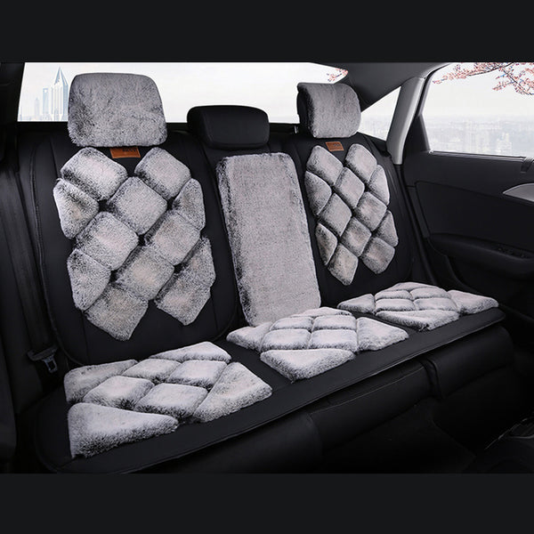 Car Cushion Five Seat Faux Rabbit Plush Car Mats Universal Most cars¡ê?SUVs Car Front And Rear Seat Protectors