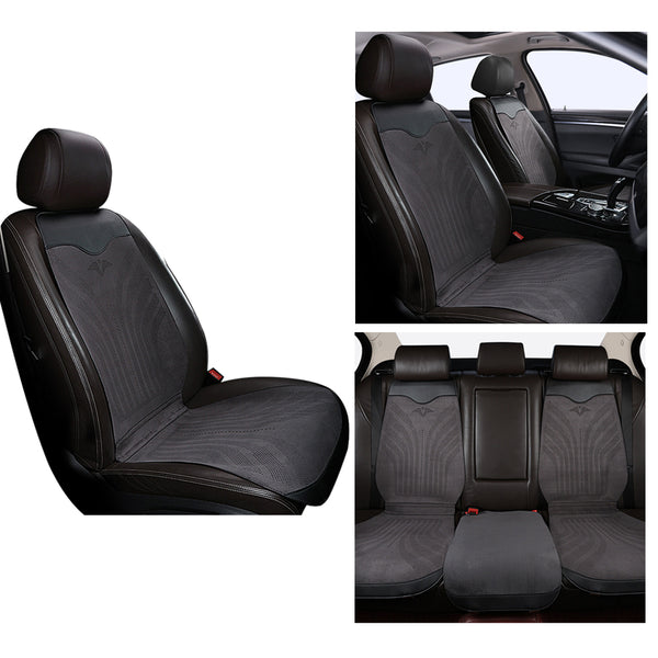 2/5 Seat Ultra-Thin Car Leather Suede Breathable Seat Cushion Saddle Seat Cushion For All Seasons Seat Cover