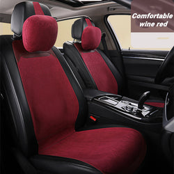 Kaufen comfortable-red-2pcs 2/5 Seat Ultra-Thin Car Leather Suede Breathable Seat Cushion