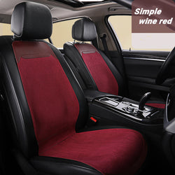 Kaufen simple-red-2pcs 2/5 Seat Ultra-Thin Car Leather Suede Breathable Seat Cushion