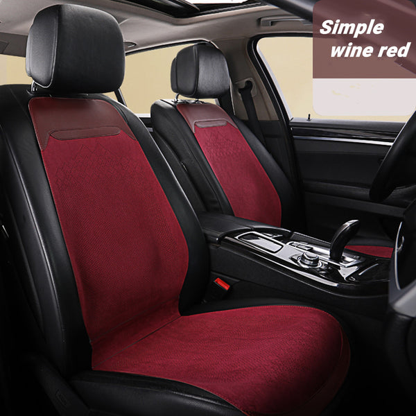 2/5 Seat Ultra-Thin Car Leather Suede Breathable Seat Cushion