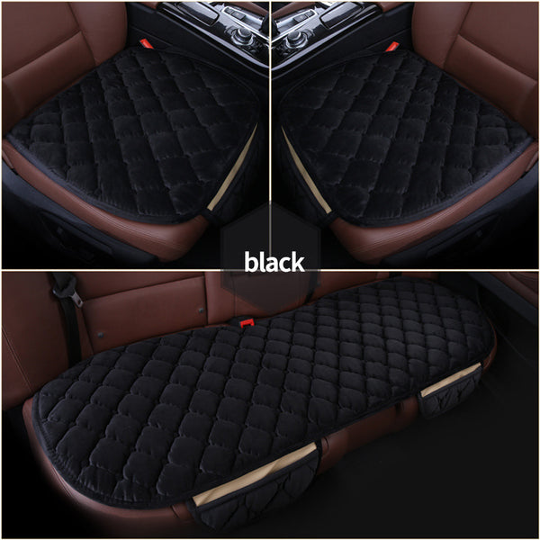 Plush Car Seat Cushion, Non Binding Anti Slip Rubber Bottom, Advanced Comfort Memory Foam, Driver Seat Backrest Cushion, Winter Seat Heating Pad