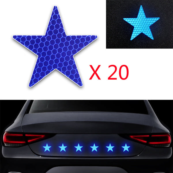 Star Decals Reflective Stickers Safety Warning Tape Self-Adhesive Reflector Kit