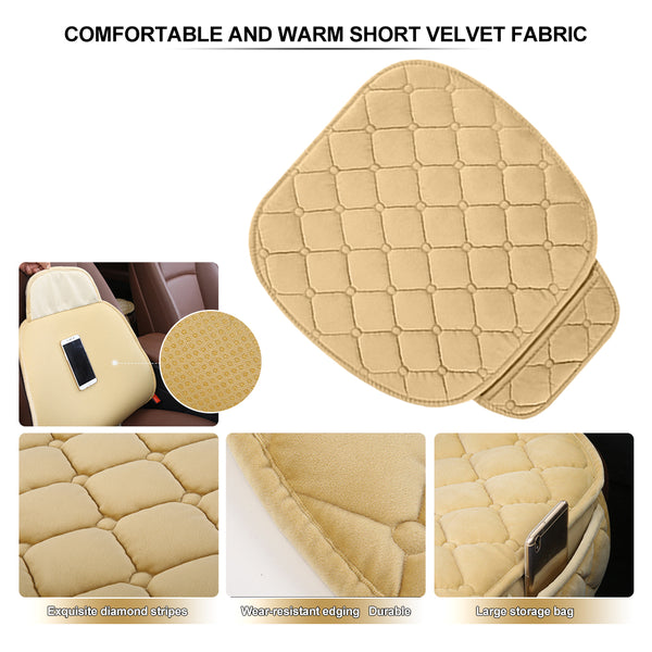 Autumn Winter Universal Anti Slip Car Front & Rear Seat Lattice Cushion Cover Chair Pad Seat Mat 4 Colors