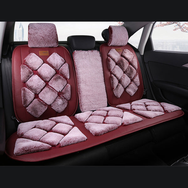 Car Cushion Five Seat Faux Rabbit Plush Car Mats Universal Most cars¡ê?SUVs Car Front And Rear Seat Protectors