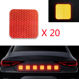 Square Decals Reflective Stickers Safety Warning Tape Self-Adhesive Reflector Kit