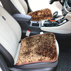 Buy champagne Car Seat Cushion Winter Plush Seat Cushion Cover Warm Single Piece Square Cushion Backless Three Piece Car Front And Rear Seats