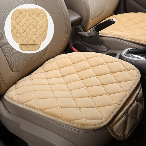 Plush Car Seat Cushion, Non Binding Anti Slip Rubber Bottom, Advanced Comfort Memory Foam, Driver Seat Backrest Cushion, Winter Seat Heating Pad